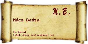Mács Beáta névjegykártya