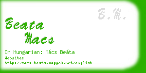 beata macs business card